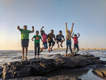 Kids enjoying the beach